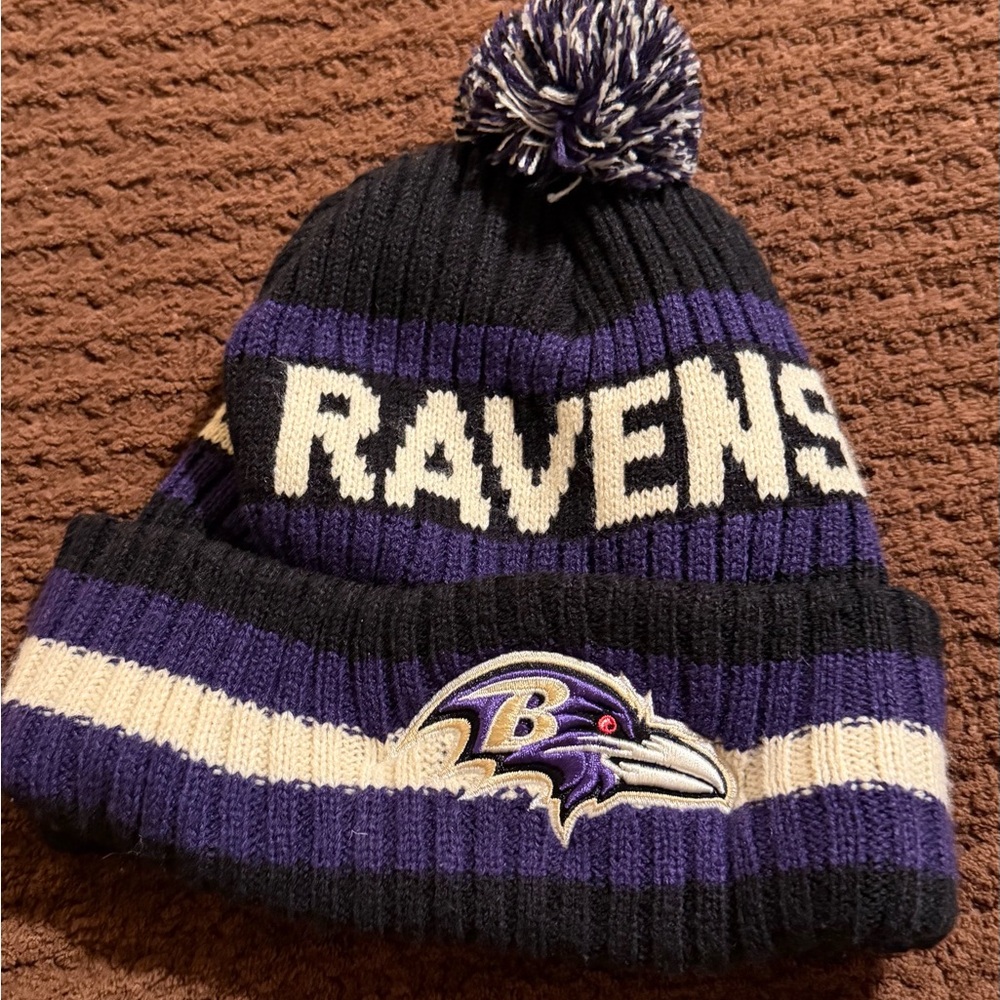 NFL Ravens Knit Beanie - Black and Purple